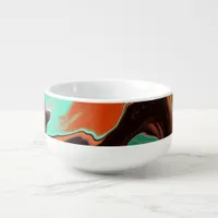 Orange Brown Abstract Art modern  Soup Mug