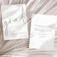 Grad Gold Script Graduation Announcement