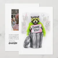 Girls Gone Feral Raccoon Bachelorette Photo Thank You Card