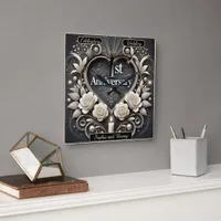 Stunning Paper Heart for Love Square Wall Clock