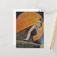 She is fierce and brave bold collage postcard