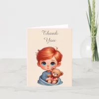 Cute Little Boy Thank You Note Card