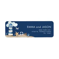 Navy Nautical Return Address Label