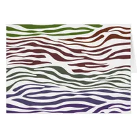 Colorful Zebra Abstract All Occassion Greeting