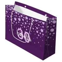 30th birthday purple name diamonds large gift bag