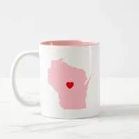 Pink Wisconsin Wedding Anniversary Two-Tone Coffee Mug