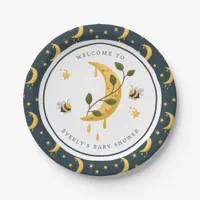 Celestial Bumblebee Moon Honey Baby Shower Paper Plates