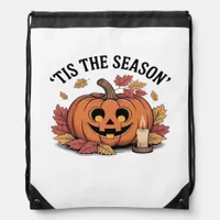 Tis The Season Football Retro Clean Design Drawstring Bag