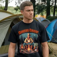 Retro Campfire Cowboy Western Grpahic T-Shirt