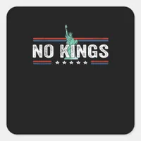 No Kings Day Retro Graphic Square Sticker
