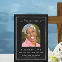 Celebration life funeral black arch photo program