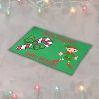 Monogrammed Merry Christmas on Green |  Cloth Placemat