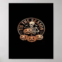 Tis Season Snowmobile Red Plaid Poster