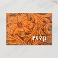 Rustic Flower Country Western Wedding RSVP Card