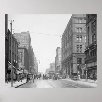 Vintage Kansas City Walnut Street in 1906 Poster