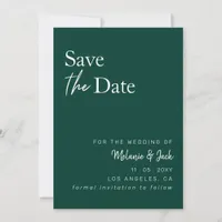 Emerald Green Calligraphy Photo Save The Date