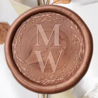 Wedding Personalized Monogram Botanical Floral Wax Seal Stamp