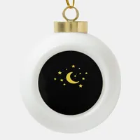 Whimsigoth Night Sky Sun Moon Witchy Ceramic Ball Christmas Ornament