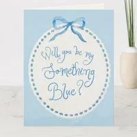 Watercolor "Something Blue Crew" Coquette Proposal Card