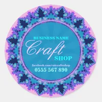 Fractal Snowflake Crafts Product Label Sticker