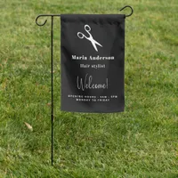 Black white hair stylist opening hours garden flag