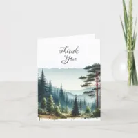 Pine Forest Rustic Wedding Thank You Card