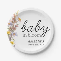 Baby In Bloom  Wildflowers Elegant Baby Shower  Paper Plates