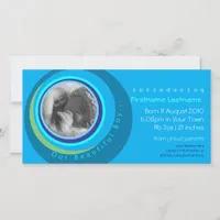 Our Beautiful Boy Baby Announcement Photo Card