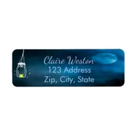 Blue moon mason jar light strings return address label