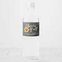 Rustic Sunflower “Cheers Y’all” Water Bottle Label