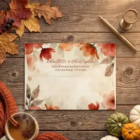 Autumn Terracotta Watercolor Floral Rustic Wedding Envelope