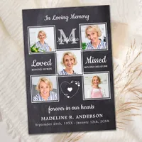 Memorial Funeral 5 Photo Collage Sympathy  Thank You Card