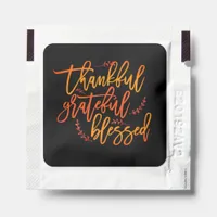 Thankful Grateful Blessed Thanksgiving Favors Hand Sanitizer Packet