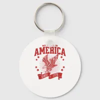 No Kings In America Since 1776 USA  Eagle Keychain