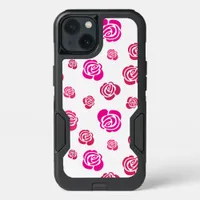 Red Pink and Magenta Roses in a Flowery Pattern iPhone 13 Case