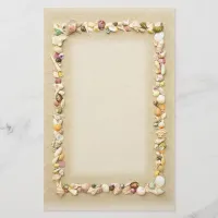 Seashell Beach Sand Border Stationery