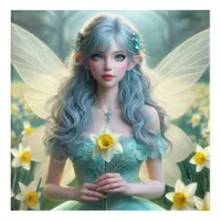 Beautiful March Fairy in Daffodils Acrylic Print