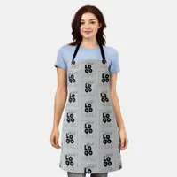 Custom Company Logo Rpt Pattern on Cool Grey Staff Apron