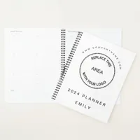 Simple Business Logo Name Website White 2024 Planner