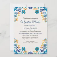 Floral Traditional Botanical Boda Spanish Wedding Invitation
