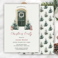 Elegant Watercolor Christmas Holiday Party  Invitation