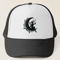 Fairy Moon and Leaf Smoking Trucker Hat