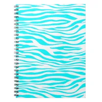 Blue and White Zebra Stripes Notebook