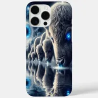 Celestial Buffaloes in Mystical Starry Landscape iPhone 16 Pro Max Case