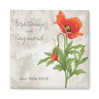 VINTAGE RED POPPIES  Favor Magnet