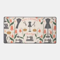 Vintage Sewing Machine Seamstress Tailor Desk Mat