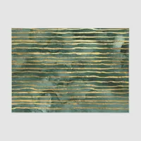 Green and Gold Striped Pattern Tissue Paper