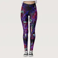 Realm of abstract leaves leggings