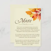 Elegant Minimalistic Fall Leaves Wedding Details Enclosure Card