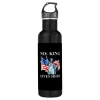 No King Lives in America Freedom Flag Patriotic Stainless Steel Water Bottle